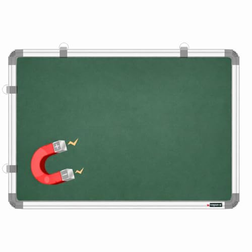 Image of YAJNAS 2x1.5 Feet Ceramic Steel (Magnetic) Green Chalkboard for Kids, Home & Kitchen with Heavy-Duty Aluminium Frame | Scratch-Proof & Corrosion-Proof Surface (Honeycomb Lightweight Core)