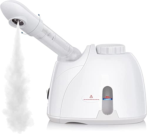 Facial Steamer K-33S Face, Nose, and Cough Steam Vaporizer, Nozzle Inhaler, Facial Sauna, and Facial Steamer Machine for Adults and Kids Men,and, Women MultiPurpose Steamer (White)