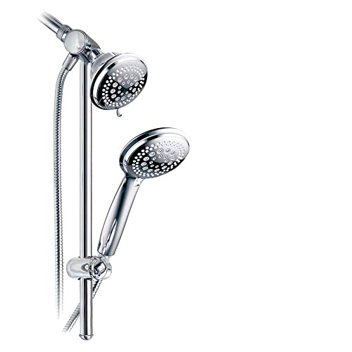 DreamSpa 3-way Shower Combo PLUS Instant-Mount Drill-Free Slide Bar - Enjoy Overhead & Handheld Shower Head with Height/Angle Adjustable Bracket and Stainless Steel Hose for Ultimate Convenience! DreamSpa 3-way Shower Combo PLUS Instant-Mount Drill-Free Slide Bar - Enjoy Overhead & Handheld Shower Head with Height/Angle Adjustable Bracket and Stainless Steel Hose for Ultimate Convenience!
