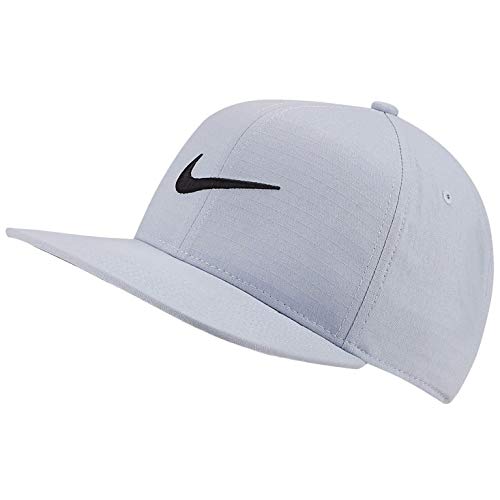 Nike New Golf Aerobill Pro Statement Flat Bill Snapback Hat Sky Gray Black