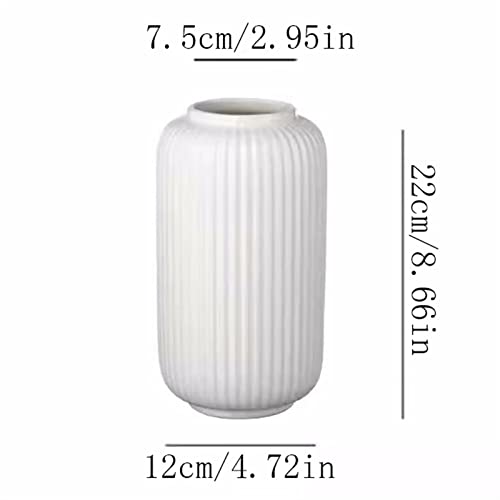 Vase fleur aux rayures simples blanches et vertes pour décoration