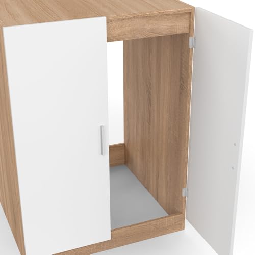 Meuble pour machine à laver avec portes WALLIS et bois façon hêtre - vue 8