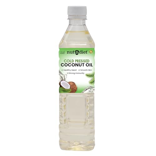 Image of nutndiet Cold Pressed Coconut Oil 500ml PET Bottle | Pure & Natural | Ideal for Cooking, Skin Care, Hair Care & Massage | Chemical-Free, Rich in Nutrients & Antioxidants