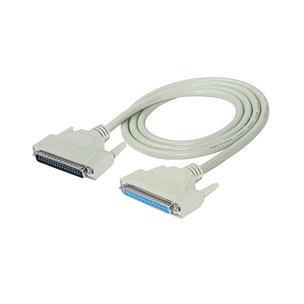 MEIRIYFA DB37 Serielles Verlängerungskabel, D-SUB 37-poliger Stecker auf Buchse, Drucker, Parallelstecker-Kabel, reiner Kupferkern für Drucker, PC, Netzwerke – 1,5 m
