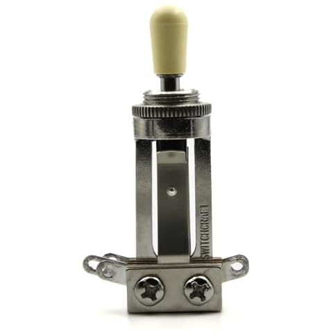 Switchcraft Long Straight 3-way Toggle Switch w/Genuine Switchcraft Cream Tip for Gibson Les Paul Cover