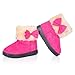 Snow Boots for Toddler Girl Fuzzy Keep Warm Hiking Boot Winter Thermal Bowknot Embellished Booties Plain Shoes,Hot Pink,8.5