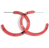 leicht und angenehm zu tragen 2LIVEfor Ohrringe Creolen Horn-Optik Marmor Bunt Schwarz-Weiß Rot Grün-Türkis Gelb-Schwarz Hoop Earrings Ohrhänger Hoops Creolen Breit Rund Schlicht Modern Reifen farbig (Rot-Schwarz)