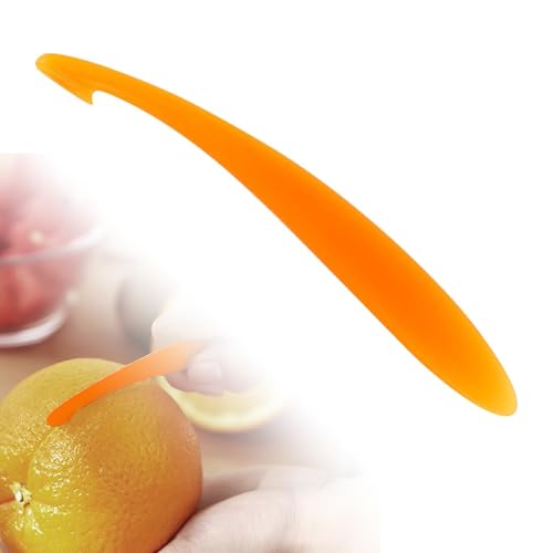 Orangenschäler und Zestenreißer - Lange Mandarinen-Schäler mit Entferner für Küchenzubehör (Orange Farbe)