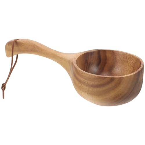 Healvian Wasserkelle Aus Holz Im Vintage-Stil Schöpflöffel Für Sauna Bad Salzschaufel Kochsuppenlöffel Für Küche Und Badezimmer
