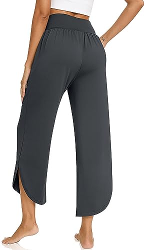 TARSE Wide Leg Pants for Women Cross High Waisted Yoga Pants Casual Lounge Joggers Loose fit Pajama Bottoms with Pockets3