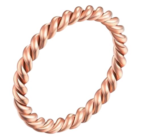 FAICAEIRI Pure Copper Tensor Rings Twisted Twist Ring Jewelry for Men and Women (8)