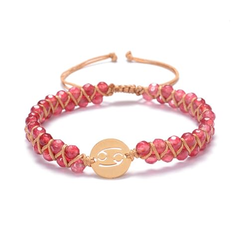 Pulsera de constelación de piedra natural ajustable tejida para mujer 3