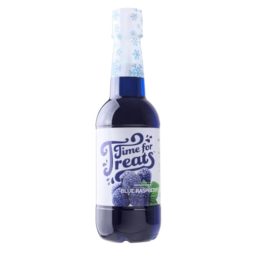 Time For Treats Flavored Syrup 16.9 Fluid Ounce Bottle for Snow Cones, Homemade Sodas, Cocktails, Coffee, Baking and More (Blue Raspberry)