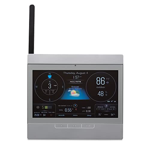 AcuRite Atlas Home Weather Station High-Definition Display for Temperature, Humidity, Wind Speed, Wind Direction, Hyperlocal Forecast, and Programmable Alerts with Built-in Barometer - Gray (06105M) by AcuRite - Used condition - US$59.98