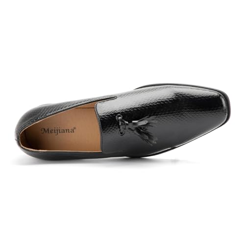 Image of Meijiana Mens Loafers Wedding Dress Shoes Slip-On Loafers for Men Tuxedo Suit Shoes