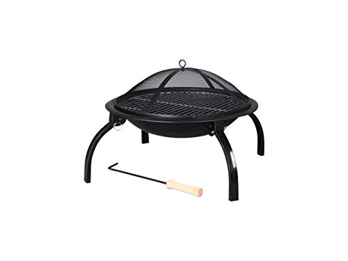 Texas Steel Fire Pit 60CM with Chromed grill + FREE rain cover + Free Dia.56cm Camping Fire pit(Grill, Folding Legs, Carry Bag) - Image 8