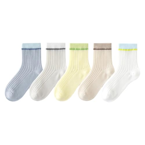 5-Pack Girls Socks 1-12 Years Old Fashion Lightweight Soft for Boy and Girl Durable and Breathable Warm Crew Sock