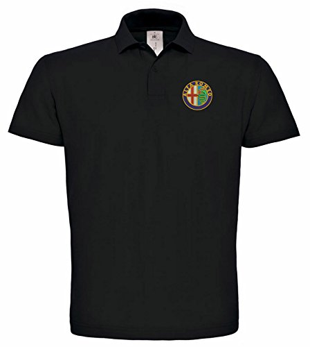 Natshop2000 Alfa Romeo Fun Coche Polo Bordado 100% algodón Polo de Golf para Hombre - 023 (M)