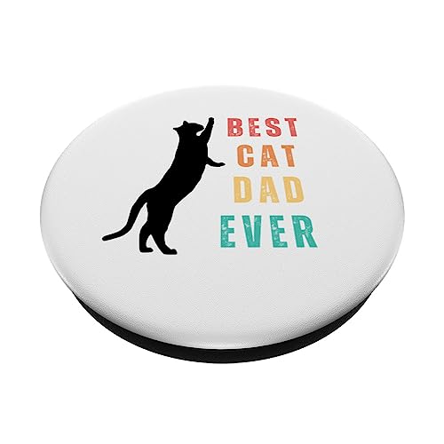Best cat dad ever black cat PopSockets Swappable PopGrip - Image 2