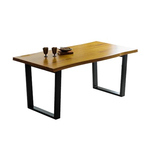 ダイニングテーブル 160 オーク 無垢集成材 一枚板風 4人掛け おしゃれ 4人 4人用 木製 天然木 単品 耳付き 幅160cm 和風モダン 北欧モダン アンティーク 西海岸風 テーブル