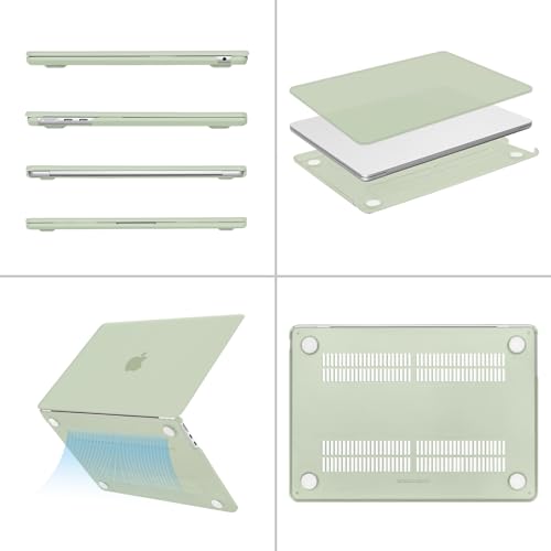 Image of MOSISO Compatible with MacBook Air 13 inch Case M5 2026 M4 2025 M3 M2 2024-2022 A3449 A3240 A3113 A2681, Scratches-Resistant Protective Hard Shell for MacBook Air 13.6 inch Case, Sage Green
