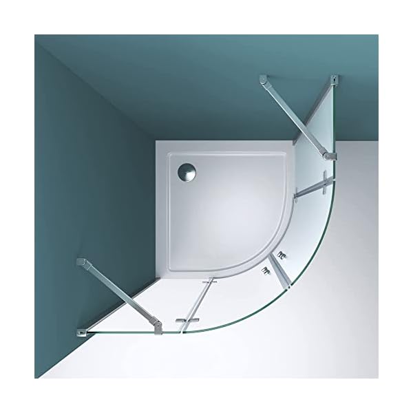 Mai & Mai Viertelkreis-Dusche R02VS Milchglas-Duschkabine 90x90x190cm 2 Pendeltüren 6mm ESG-Sicherheitsglas inkl. Nano-Beschichtung – Bild 5