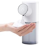 Oriday Automatic Foaming Soap Dispenser,Upgraded Foam Hand Soap Dispenser with Display,1500mAh Rechargeable Soap Dispenser Touchless with Infrared Sensor for Kids Bathroom,320ml(White)