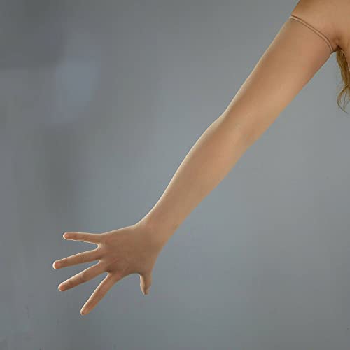Image of Women Stocking GLOVES Seamless Long Semi Sheer TOUCHSCREEN Nude Skin Stretch Ultra-Thin Nylon Pantyhose