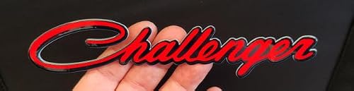 Dodge Challenger Script Steel Magnet - Red (Magnet - 7" X 1.5")