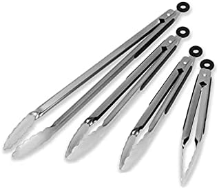 調理用トング トング、1/2個 BBQ グリルトング サラダ ケーキ デザート サービングフードトング ステンレススチール バーベキ