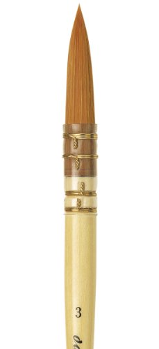 Image of da Vinci Watercolor Series 488 CosmoTop Spin Paint Brush, Round Synthetic with Lacquered Natural Handle, Size 3 (488-03)