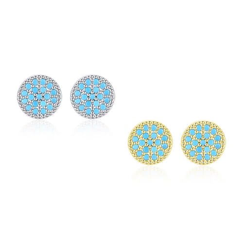 Clou d'oreille turquoise hypoallergénique en argent sterling pour oreilles sensibles