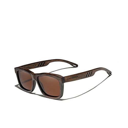 RHNTGD Kingseven Natural UV400 Holz Sonnenbrille Full Frame 100% handgefertigte polarisierte Spiegel-Beschichtungslinsen Brillen Cover