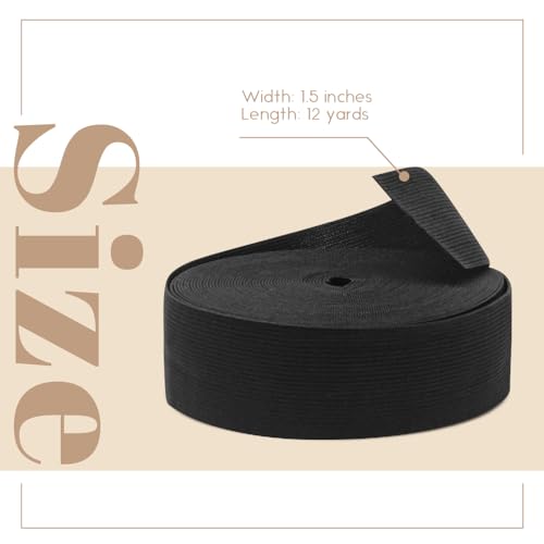 image for Dreamlover Black Elastic Band, 1.5 Inch x 12 Yard, 1.5 Inches * 12 Yar