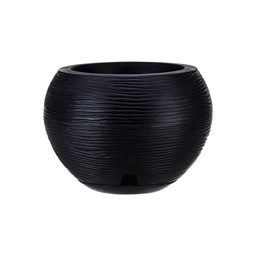Overstock Floridis Florence Planter Black 9.45 inches high x 13.39 inch diameter