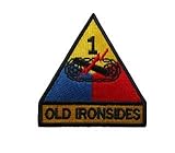 1st Armored Division Old Ironsides Tank Armor Tactical Embroidery Patch Hook & Loop Morale Patch Military Patch for Clothing Accessory Backpack Armband (color2)