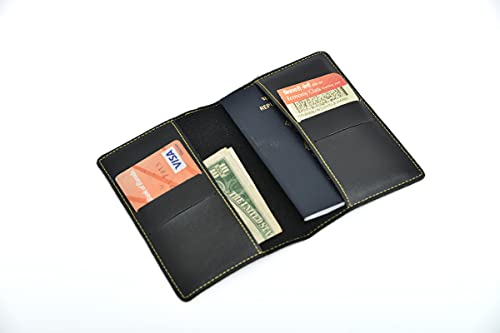 Image of YOUR GIFT STUDIO Customized Passport Holder | Personalised Passport Cover Wedding Anniversary Marriage Gifts for Couple Friend Husband Wife | (Black)