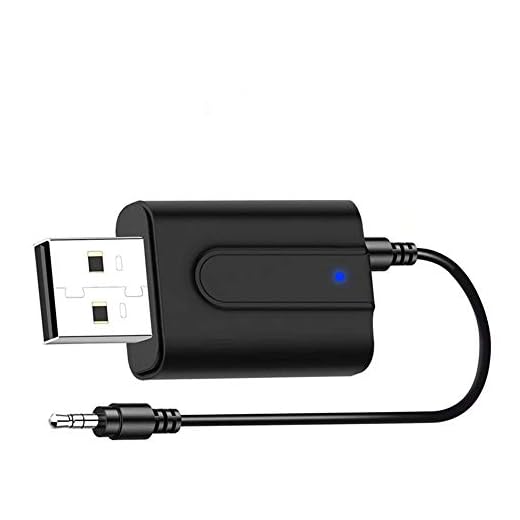 2-i-1 Bluetooth 5.0-sändarmottagare, bärbar Bluetooth trådlös adapter med 3,5 mm ljudkabel för TV/hörlur/PC/bil/hemstereo [ström med USB, låg latens]