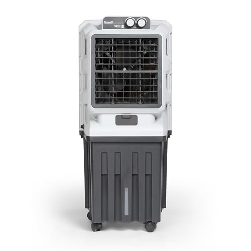 Image of SUMMERCOOL Solitaire Tower Air Cooler with Wheel | Automatic Water inlet | Auto Swing | 30ft Air Throw | Inverter Compatible | Honey Comb | 12 inch Fan | Ideal for Living Room | 75Ltr tank