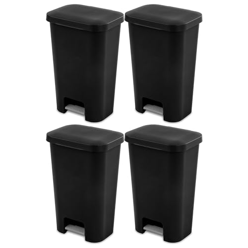 Sterilite 11.9 Gallon Rectangular Step On Kitchen Plastic Indoor ...