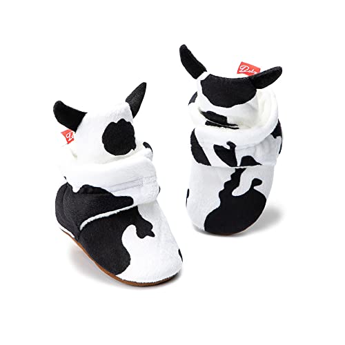 Image of Miamooi Infant Baby Girls Boys Cotton Booties Newborn Winter Warm Fleece Cozy Slippers Toddler Non-Slip Ankle Boots First Walker Crib House Socks Shoes 3-18 Months