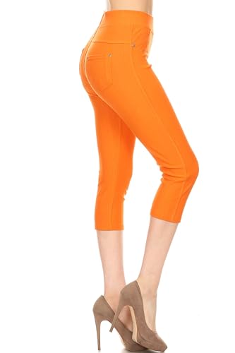 Image of Leggings Depot Women's Cotton Blend Stretch Pull-on Jeggings Casual Pants with Pockets (Available in Plus Size)