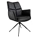 Produktbild Riess Ambiente Drehbarer Stuhl Papillon - schwarz - Echtleder Metallgestell - mit Armlehne