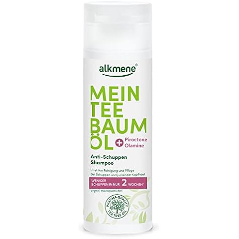 alkmene Mein Tea Tree Oil Anti Dandruff Shampoo 200 ml Less Dandruff in 2 Weeks - Natural Tea Tree Oil, Vegan & Climate Neutral - Shampoo Against Dandruff & Itchy Scalp - Anti-Dandruff Hair Shampoo Cover