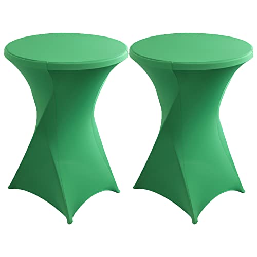 LIFEDX Housse Mange Debout,Housse Table Elastique Housses Table de Jardin Haute,Housse de Table de Bistrot Stretch Spandex Haute Pliante pour fête de Mariage,Vert,2Pcs B