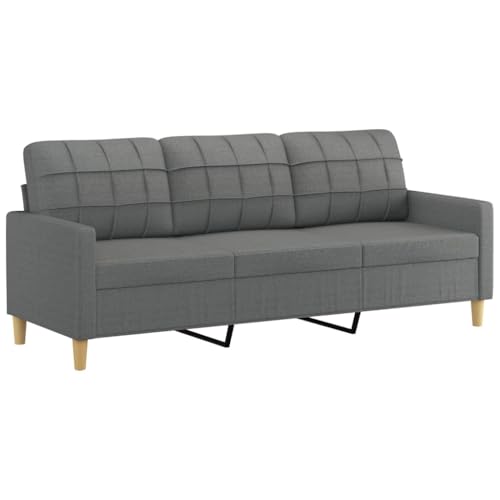 ZEYUAN 2-TLG. Sofagarnitur mit Kissen Dunkelgrau Stoff, Sofa Mit Relaxfunktion, Couchgarnitur, Wohnzimmer Sofa, Couch, Sofa Set 3201323 – Bild 6