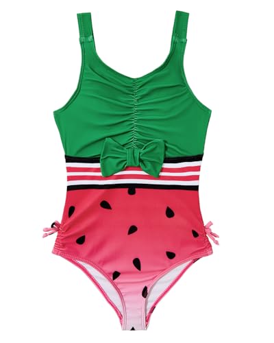 Image of Century Star Girls Bathing Suit One Piece Swimsuit for Kids Cute Bow Striped Swimwear for 4-13 Years
