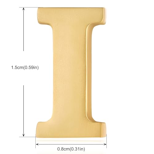 Image of HONEY BEAR Mens Womens Initial Alphabet Letter Lapel Pins Collar Badge Brooches for Business Wedding Graduation Gift Matte Gold 0.59 inches