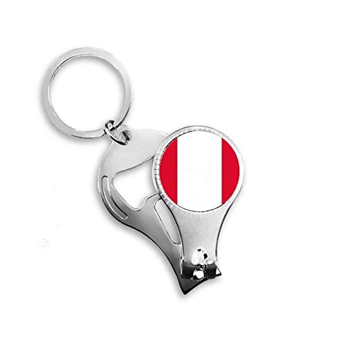 Peru National Flag South America Country Nail Nipper Ring Key Chain Bottle Opener Clipper