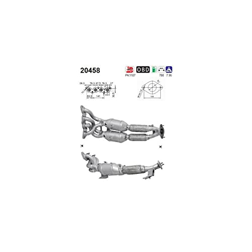 AS 20458 Catalizzatore Euro 5/Euro 6 Kat Compatibilità con FORD FOCUS III C-Max II DXA/CB7, DXA/CEU Grand C-Max DXA/CB7, DXA/CEU FOCUS III Turnier FOCUS III Tre volumi